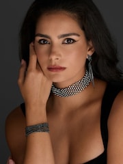 Jon Richard Black Jet Diamante Cuff Bracelet - Image 1 of 4