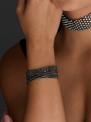 Jon Richard Black Jet Diamante Cuff Bracelet - Image 2 of 4