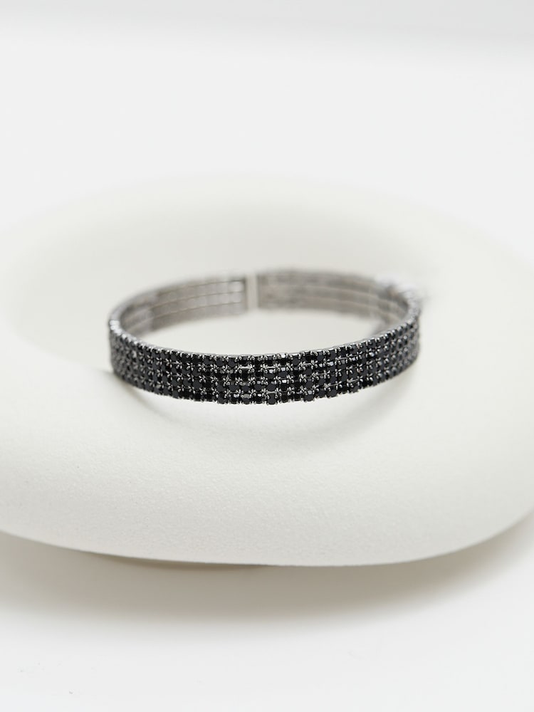 Jon Richard Black Jet Diamante Cuff Bracelet - Image 4 of 4