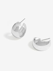 Jon Richard Silver Tone Polished Hoop Earrings - Image 1 of 3