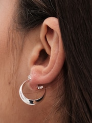 Jon Richard Silver Tone Polished Hoop Earrings - Image 3 of 3