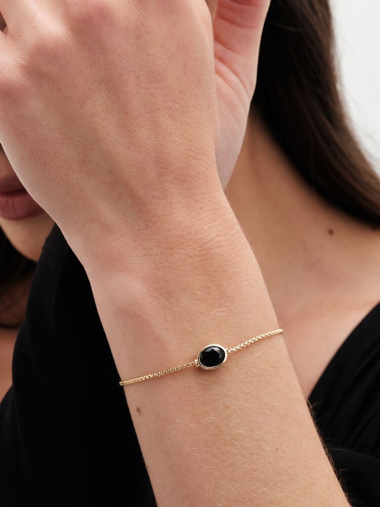 Jon Richard Gold Tone Jet Stone Toggle Bracelet - Image 1 of 3