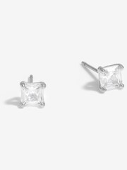 Jon Richard Silver Tone Cubic Zirconia Square Stud Earrings - Image 2 of 2