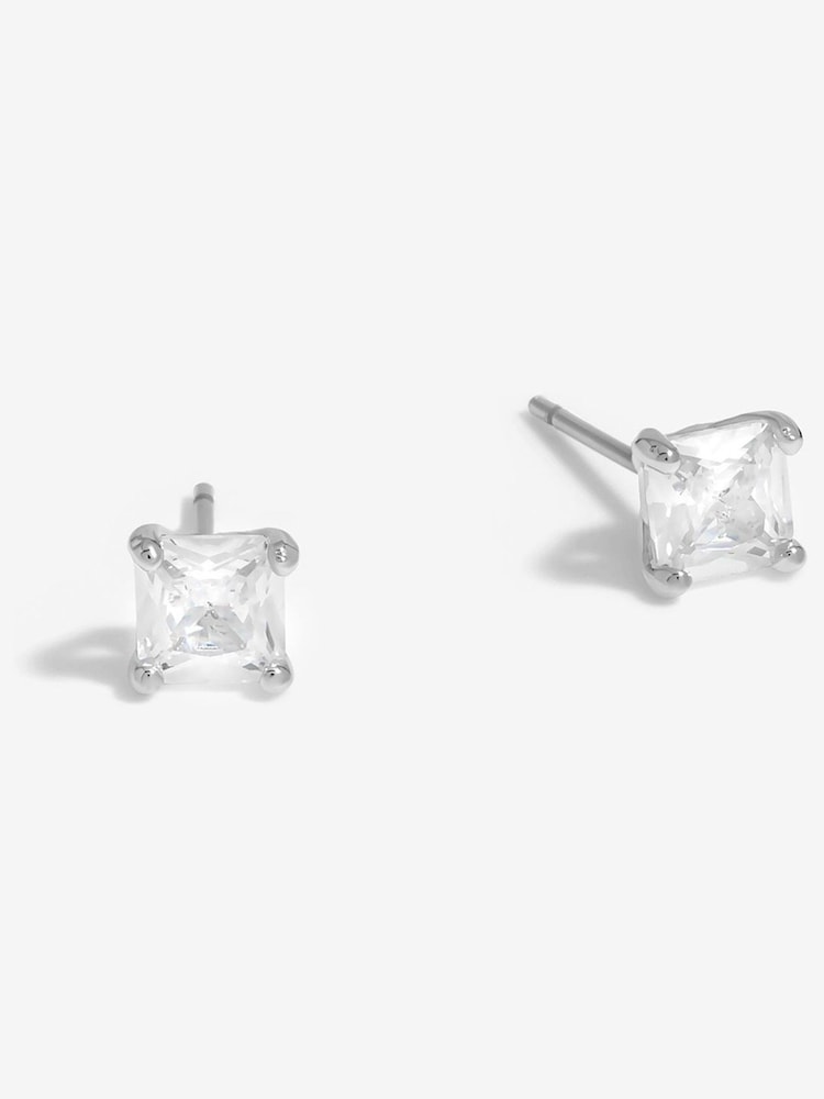 Jon Richard Silver Tone Cubic Zirconia Square Stud Earrings - Image 2 of 2