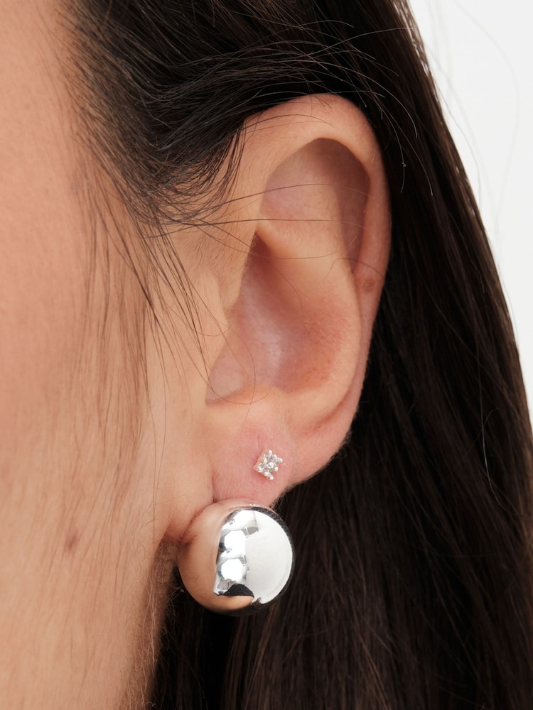 Jon Richard Silver Tone Orb Stud Earrings - Image 2 of 3