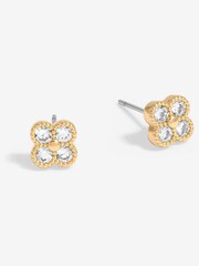 Jon Richard Gold Tone Crystal Floral Mini Stud Earrings - Image 1 of 2