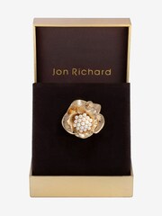 Jon Richard Gold Tone Floral and Pearl Brooch - Image 1 of 2