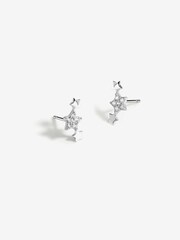 Simply Silver Silver Tone 925 Cubic Zirconia Mini Star Climber Earrings - Image 1 of 3