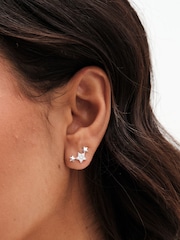 Simply Silver Silver Tone 925 Cubic Zirconia Mini Star Climber Earrings - Image 2 of 3