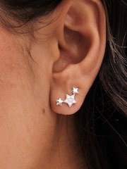 Simply Silver Silver Tone 925 Cubic Zirconia Mini Star Climber Earrings - Image 3 of 3