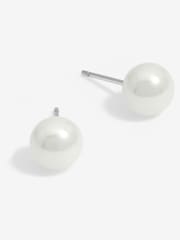 Simply Silver Silver Tone 925 Pearl Stud 8mm Earrings - Image 1 of 3