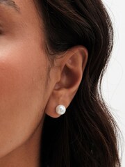 Simply Silver Silver Tone 925 Pearl Stud 8mm Earrings - Image 2 of 3