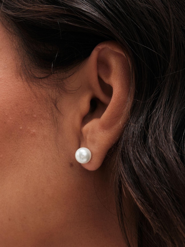 Simply Silver Silver Tone 925 Pearl Stud 8mm Earrings - Image 3 of 3