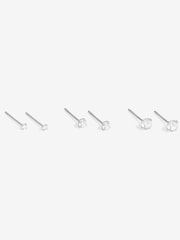 Simply Silver Silver Tone 925 Cubic Zirconia Classic Round Earrings Pack of 3 - Image 1 of 3