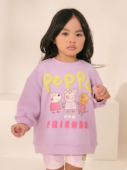 أرجواني - طقم من شورت ركوب دراجات وسويت شيرت بحافة رقبة مستديرة بتصميم Peppa Pig (6 شهور-7 سنوات) - صورة 1 من 10