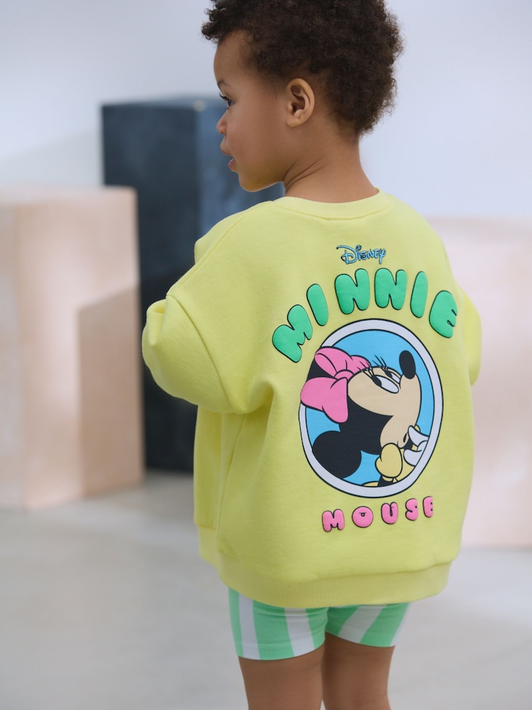 Yellow Minnie Mouse Sweatshirt & Cycle Shorts Set (3mths-7yrs) - Image 1 of 7