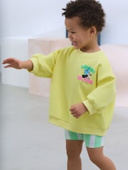 Yellow Minnie Mouse Sweatshirt & Cycle Shorts Set (3mths-7yrs) - Image 2 of 7