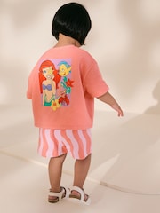 Coral Pink Little Mermaid Ariel Top & Shorts Set (3mths-7yrs) - Image 1 of 8