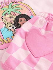 Pink 100% Cotton Barbie Top & Shorts Set (3mths-7yrs) - Image 5 of 5