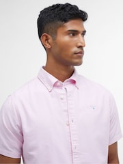 Barbour® Pink Oxtown Classic Short Sleeve Oxford 100% Cotton Shirt - Image 3 of 5
