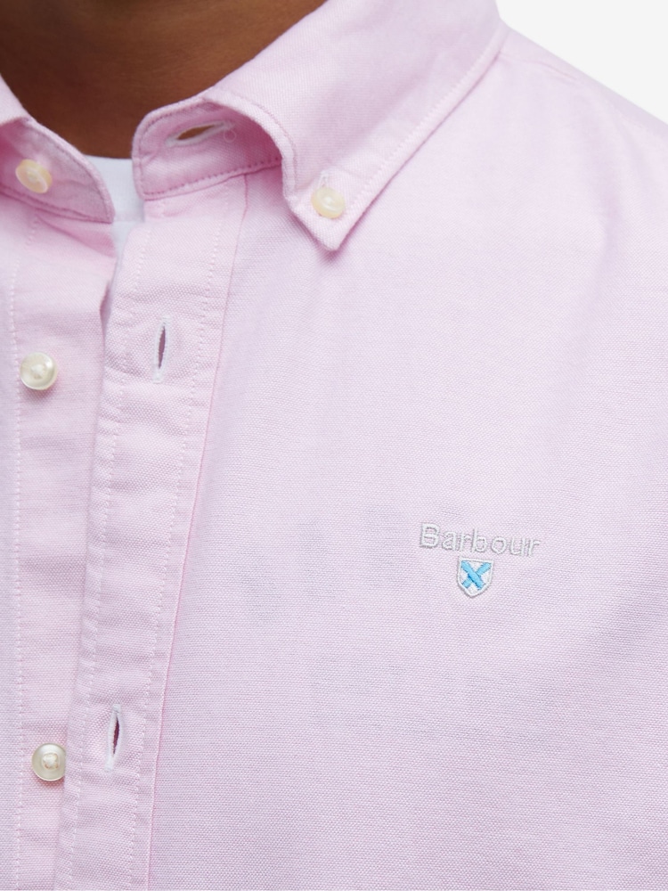 Barbour® Pink Oxtown Classic Short Sleeve Oxford 100% Cotton Shirt - Image 4 of 5
