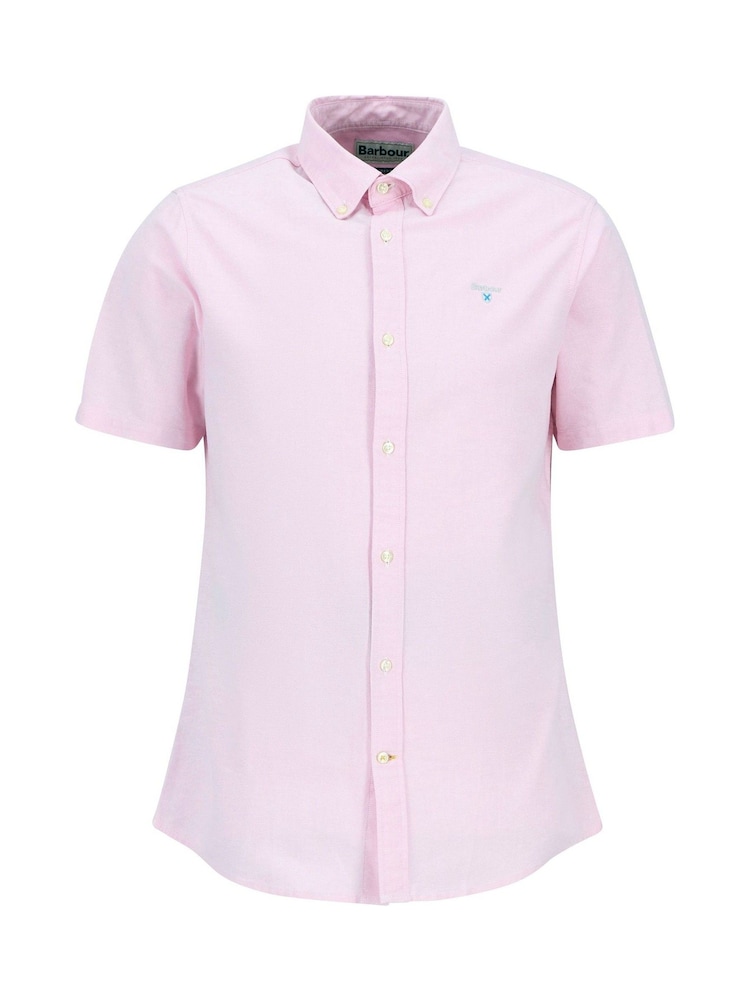 Barbour® Pink Oxtown Classic Short Sleeve Oxford 100% Cotton Shirt - Image 5 of 5