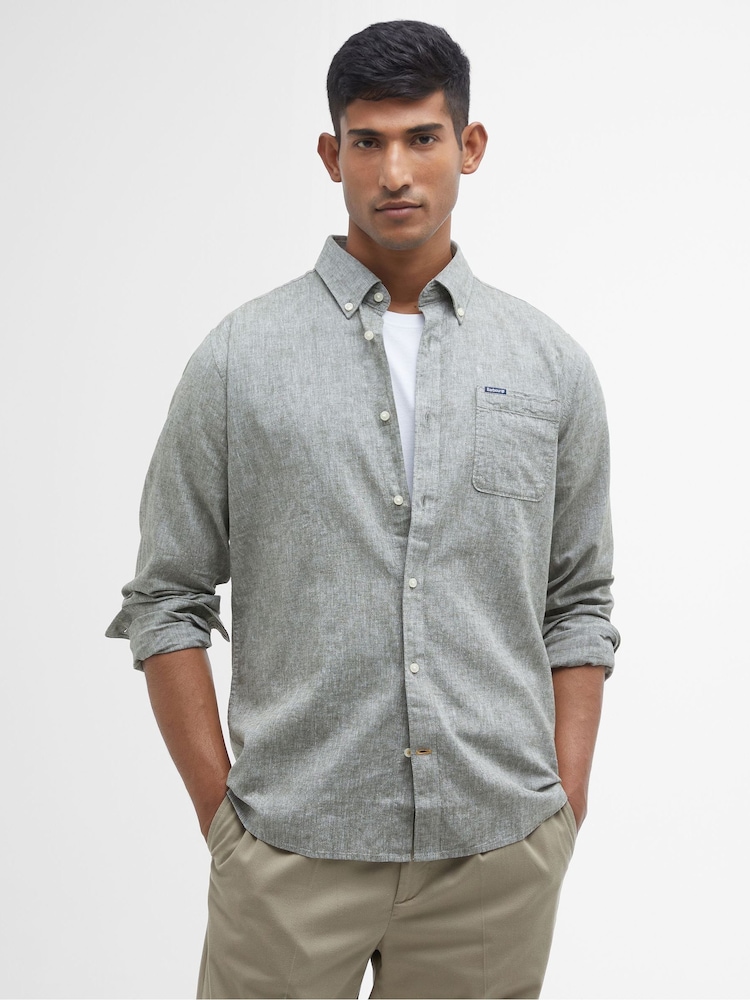 Barbour® Olive Green Nelson Tailored Shirt - Image 1 of 4