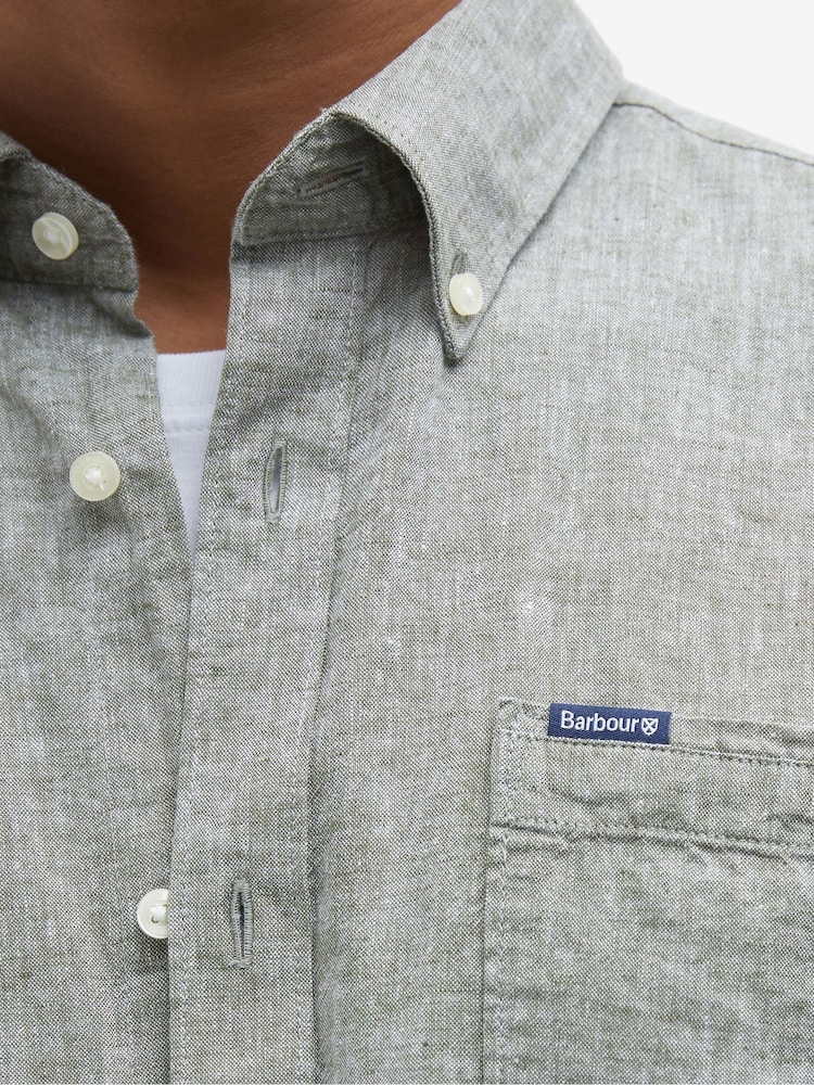 Barbour® Olive Green Nelson Tailored Shirt - Image 3 of 4