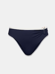 Mint Velvet Navy Piping Hardware Plunge Bikini Top - Image 8 of 10