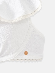 Mint Velvet White Ruffle Plunge Textured Bikini Top - Image 8 of 8