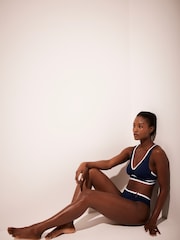 Mint Velvet Navy Piping Hardware High Leg Bikini Bottoms - Image 6 of 8