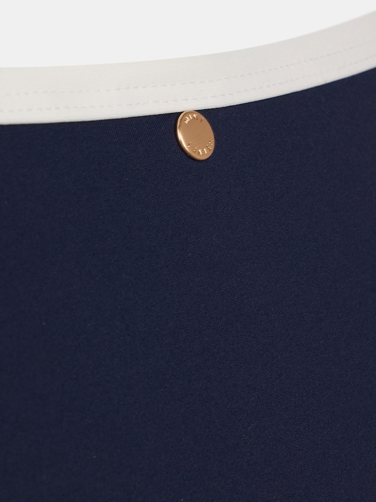 Mint Velvet Navy Piping Hardware High Leg Bikini Bottoms - Image 8 of 8
