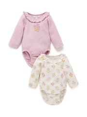 Goli - Purebaby dolg rokav; z dolgimi rokavi 100% bombaž bodi 2 pak - Slika 1 iz 4