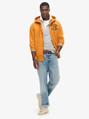 Superdry Gold 100% Cotton Vintage Athletic Zip Hoodie - Image 1 of 3