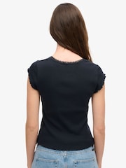 Superdry Blue Athletic Essentials Square Neck Top - Image 5 of 6
