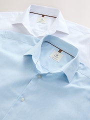 White/Light Blue - Cotton Blend Short Sleeve Shirts 2 Pack - Imagem 10 de 10