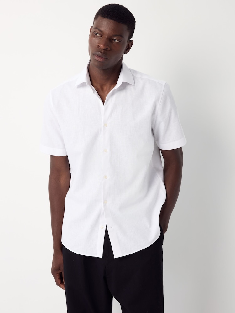 White/Light Blue - Cotton Blend Short Sleeve Shirts 2 Pack - Imagem 2 de 10