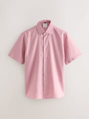 Dusky Pink/ Blue Stripe - Cotton Blend Short Sleeve Shirts 2 Pack - Imagem 2 de 10