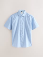 Dusky Pink/ Blue Stripe - Cotton Blend Short Sleeve Shirts 2 Pack - Imagem 3 de 10