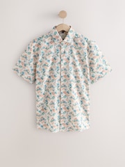 Ecru Hawaiian Print/ Navy - Cotton Blend Short Sleeve Shirts 2 Pack - Imagem 2 de 5