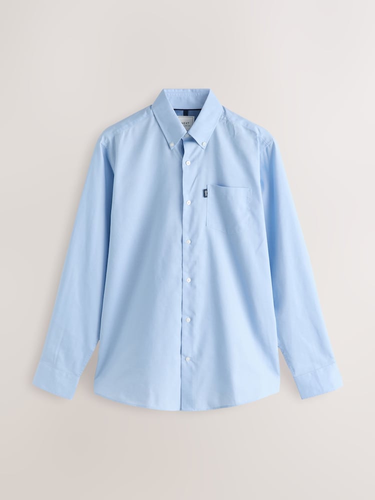 Blue Textures/Light Blue Geometric Print Regular Fit Easy Iron Oxford Shirts 3 Pack - Image 10 of 10