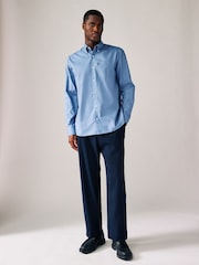 Blue Textures/Light Blue Geometric Print Regular Fit Easy Iron Oxford Shirts 3 Pack - Image 6 of 10