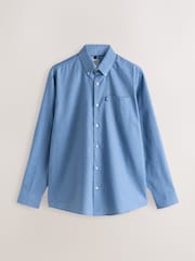 Blue Textures/Light Blue Geometric Print Regular Fit Easy Iron Oxford Shirts 3 Pack - Image 8 of 10