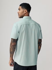 Green Print/Plains Regular Fit Easy Iron Oxford Shirts 3 Pack - Image 5 of 9