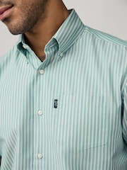 Green Print/Plains Regular Fit Easy Iron Oxford Shirts 3 Pack - Image 7 of 9