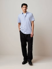 Blue Bengal/Blue Dobby Regular Fit Easy Iron Short Sleeve Oxford Shirts 2 Pack - Image 4 of 8