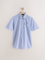 Blue Bengal/Blue Dobby Regular Fit Easy Iron Short Sleeve Oxford Shirts 2 Pack - Image 7 of 8