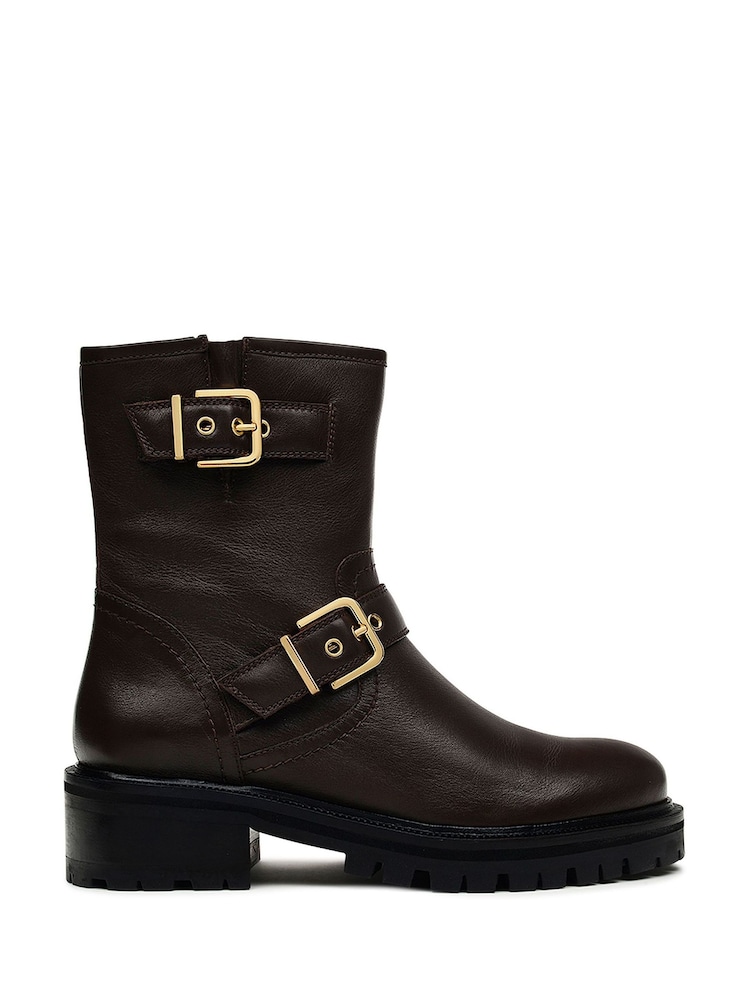 Radley London Heath Street Buckle Biker Brown Boots - Image 1 of 3