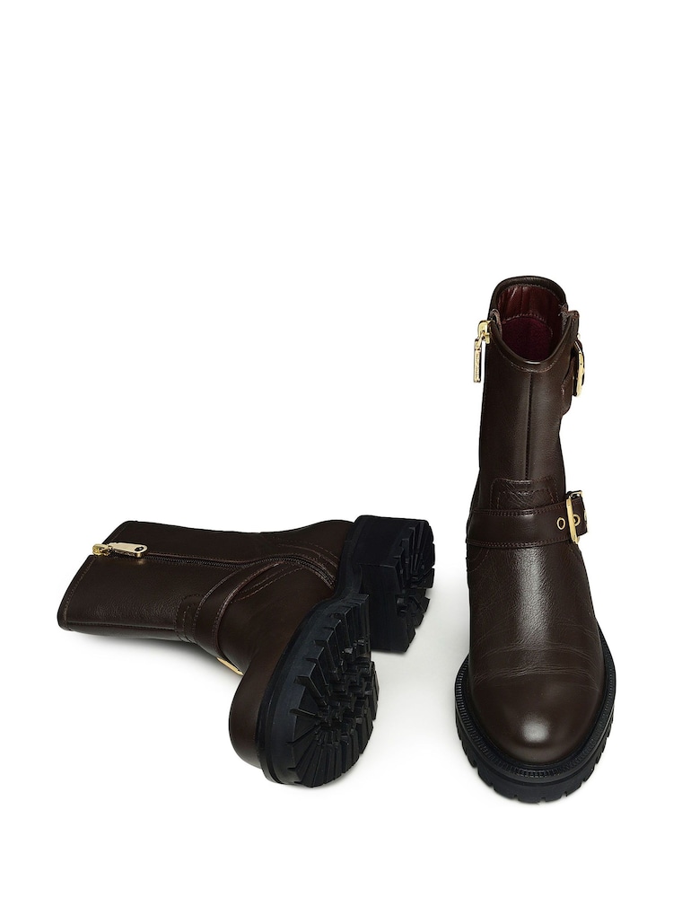Radley London Heath Street Buckle Biker Brown Boots - Image 3 of 3