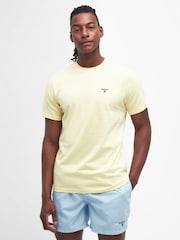 Barbour® Lemon Yellow Mens 100% Cotton Sports T-Shirt - Image 1 of 5